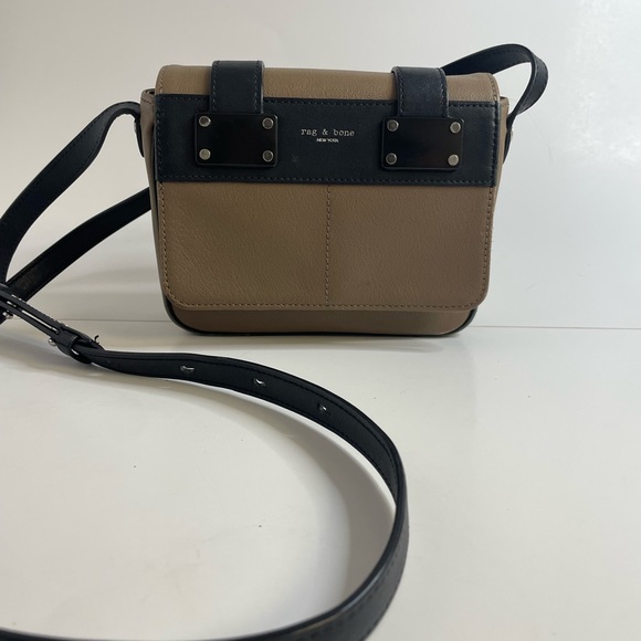 Rag & Bone Mini Pilot Crossbody Purse Bag - Taupe & Black, beige, small - Picture 10 of 16